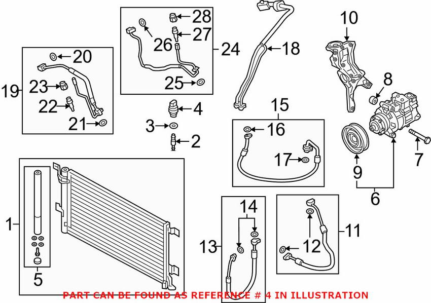 Audi VW A/C Refrigerant Pressure Sensor 4H0959126B