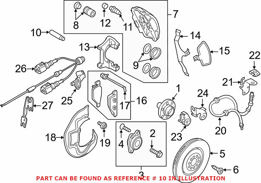 Audi Disc Brake Anti-Rattle Clip 7E0615143