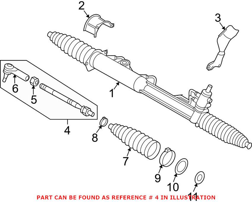 Audi VW Tie Rod Assembly - Front Driver Side 7L0422803D