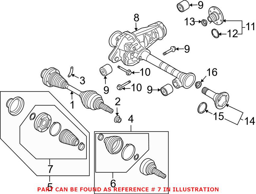 Audi VW CV Joint Boot Kit - Front Inner 7L0498201A