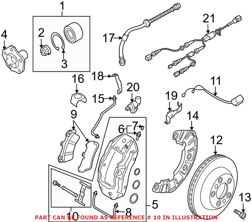 Audi VW Disc Brake Pad Hardware Kit - Front 7L0698269A