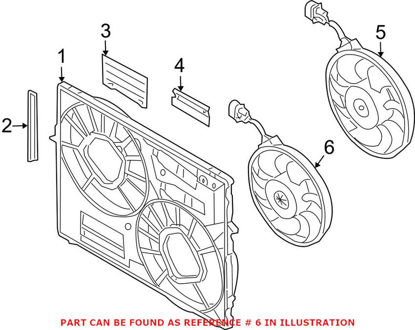 Audi VW Auxiliary Cooling Fan Assembly - Driver Side 7L0959455F