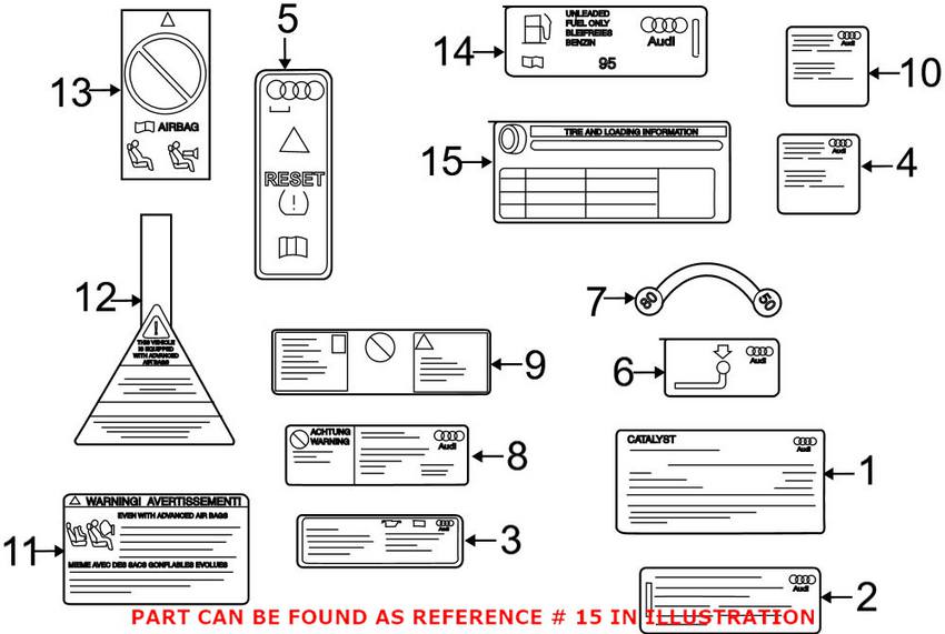 Audi Tire Label 80A010502Q