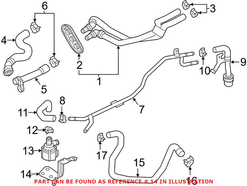 Audi Engine Water Pump Bracket 80A121305E