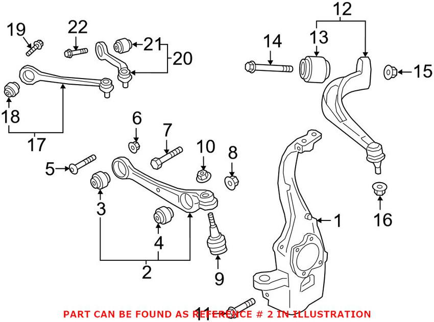 Audi Suspension Control Arm - Front Passenger Side Lower Forward 80A407152B