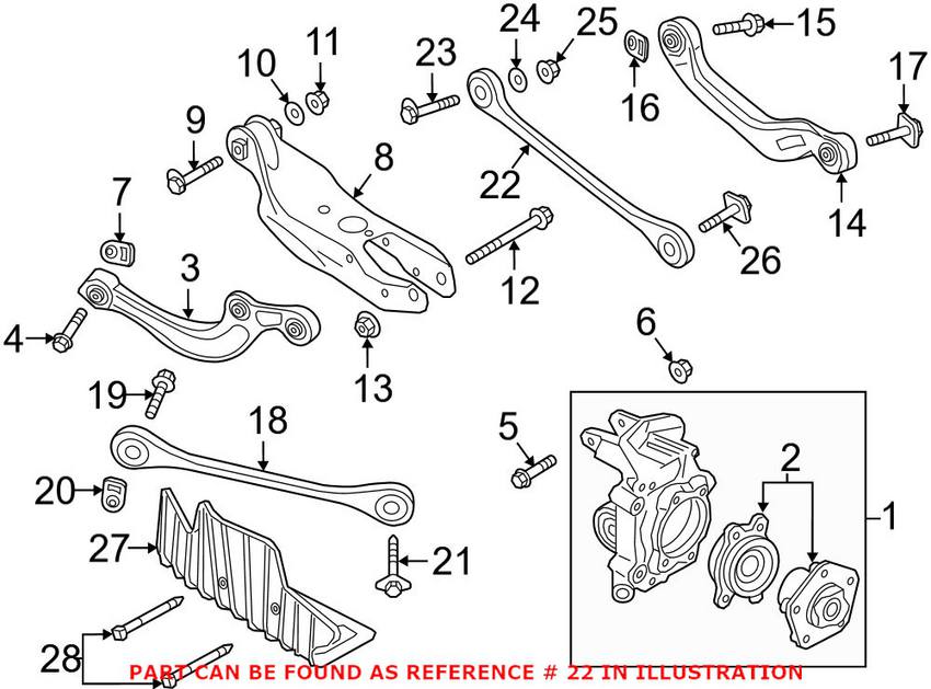 Audi Lateral Arm - Rear Driver Side Rearward 80A501529A