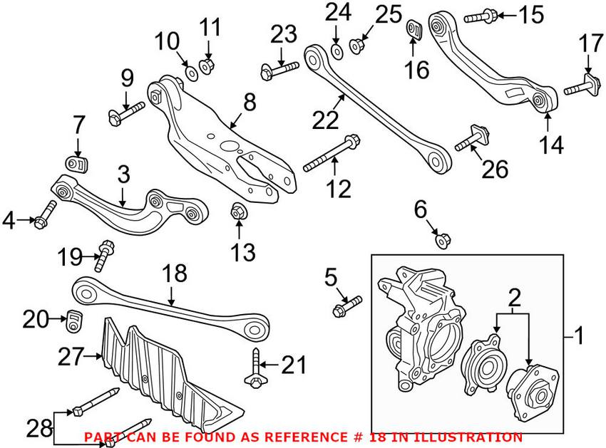 Audi Suspension Control Arm - Rear Driver Side Forward 80A505291