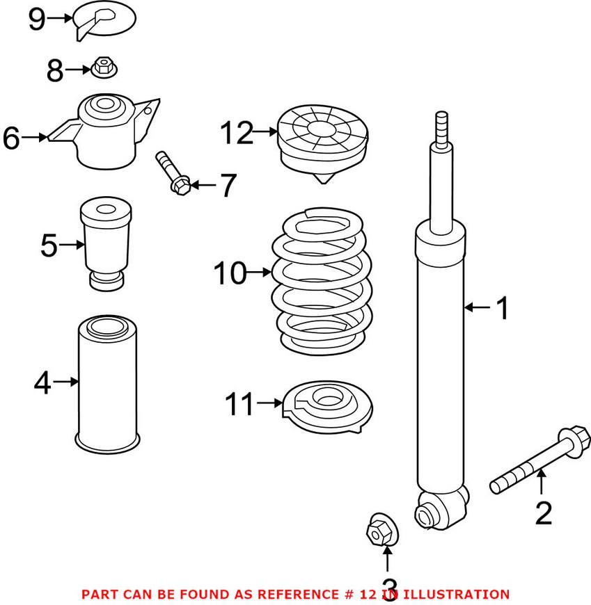 Audi Coil Spring Insulator - Rear Upper 80A512149