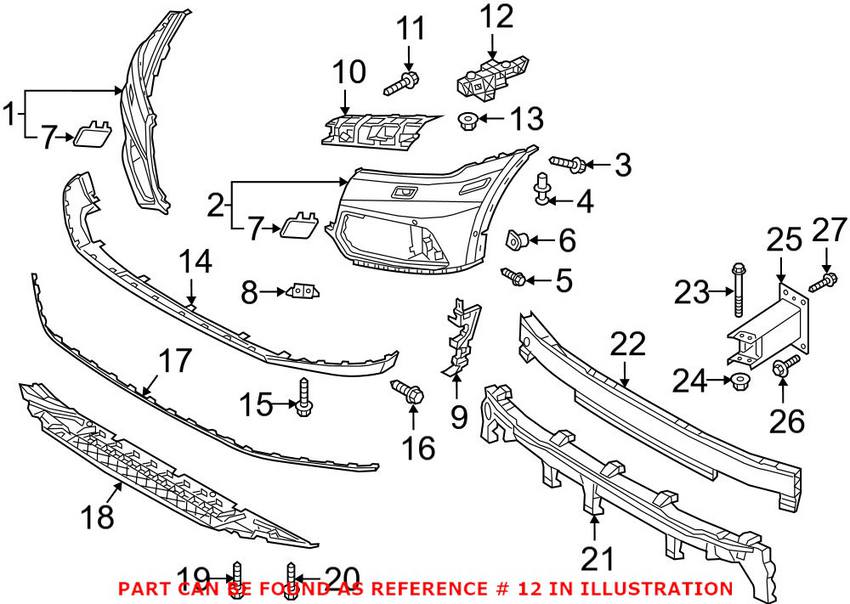 Audi Bumper Cover Support Rail - Front Driver Side Outer 80A807283A