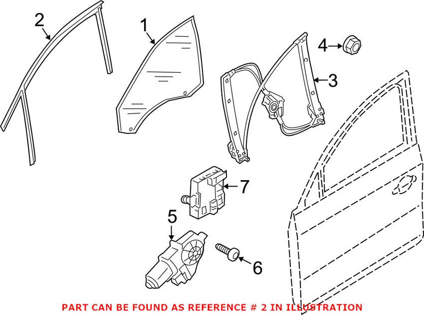 Audi Window Channel - Front Driver Side 80A837431A