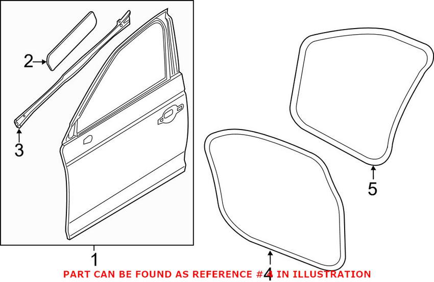 Audi Door Seal - Front Passenger Side Outer