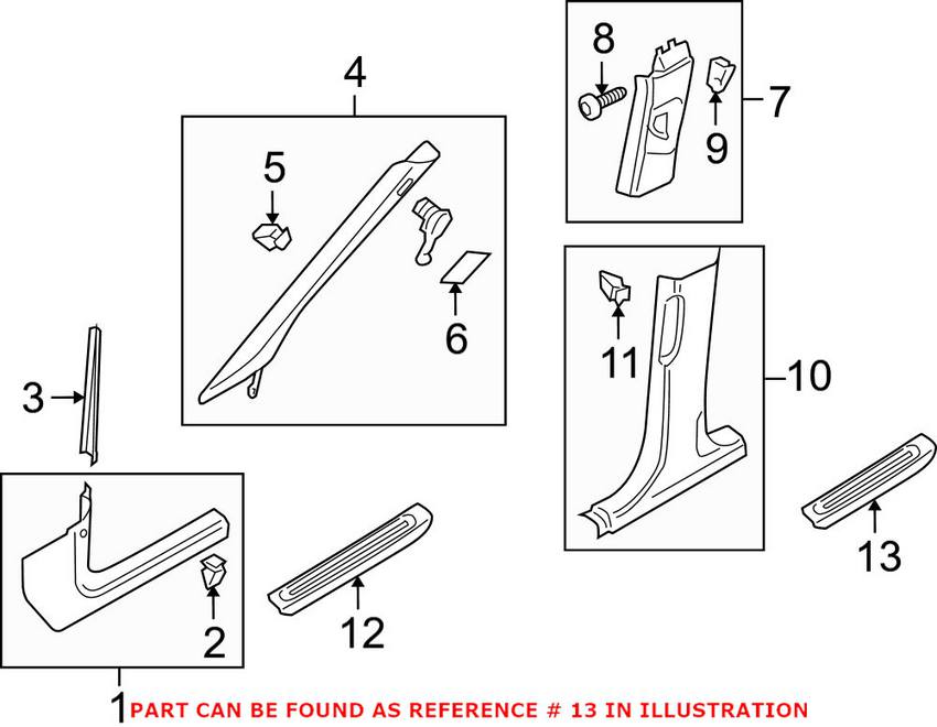 Audi Door Sill Plate - Rear Driver Side 80A8533759B9