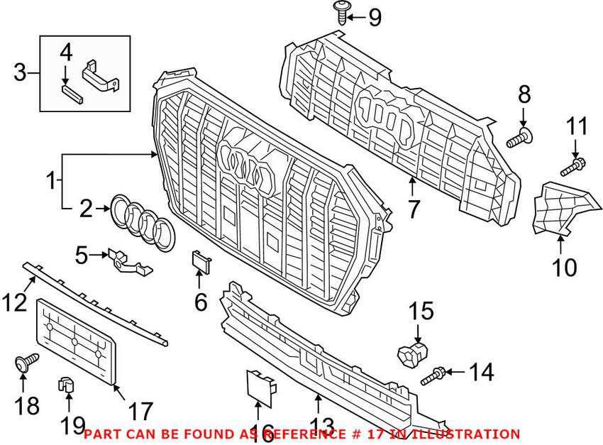 Audi License Plate Bracket - Front