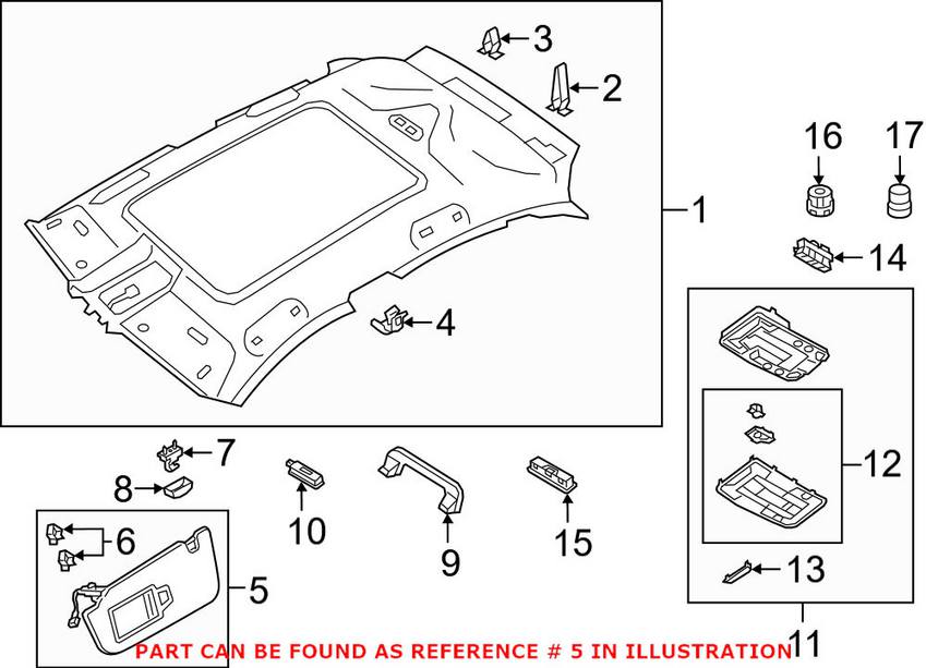 Audi Sun Visor - Passenger Side