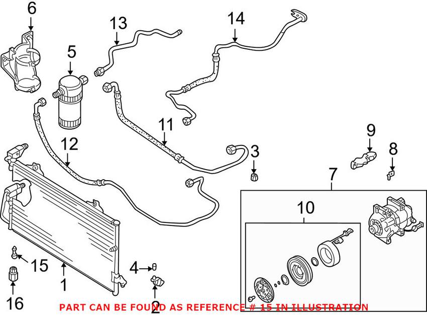 VW A/C Compressor Valve Core 8A0820855AA