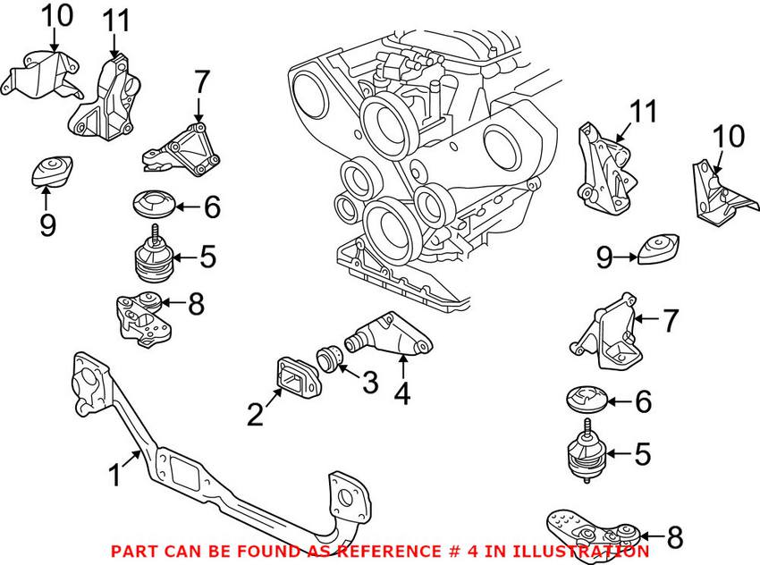 Audi VW Engine Mount - Front Lower 8D0199343J