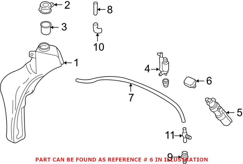 Audi Headlight Washer Nozzle Cover - Driver Side (Un-painted) 8D0955275GRU