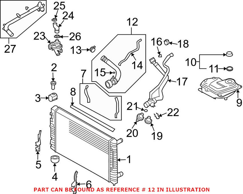 Audi Engine Coolant Hose 8E0121101