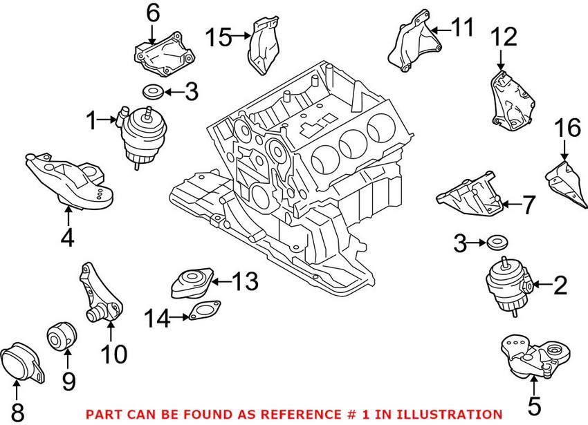 Audi Engine Mount - Passenger Side (Electric) 8E0199382AF