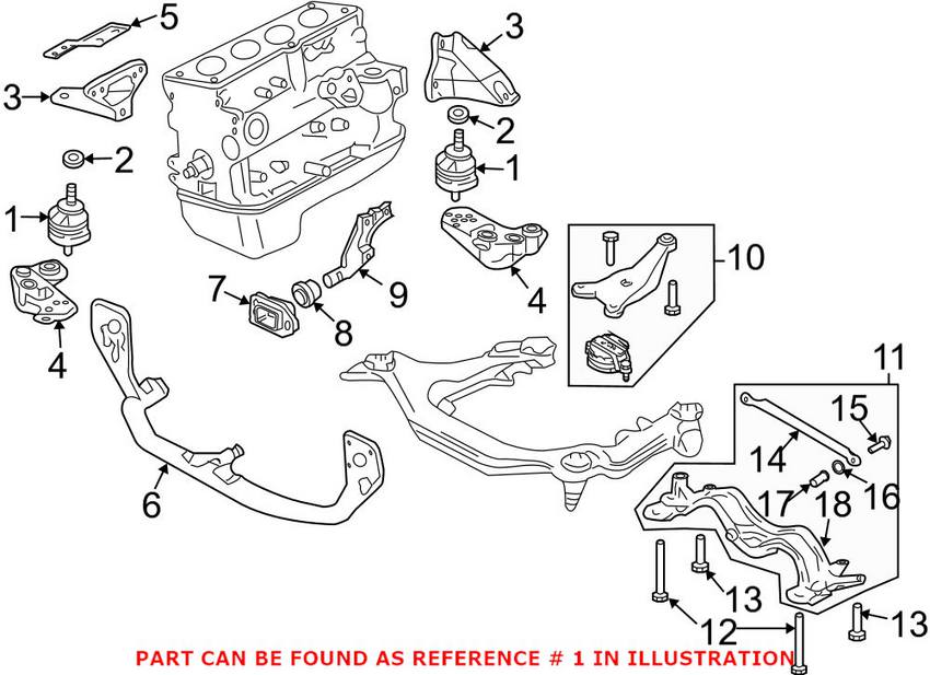 Audi Engine Mount - Passenger Side 8E0199382AH