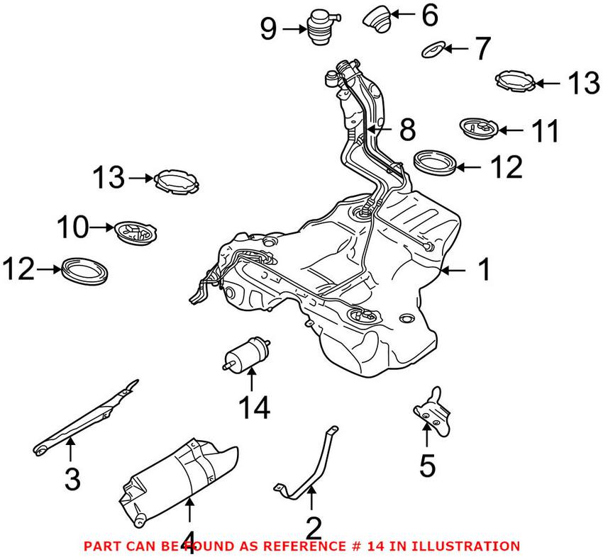 Audi Fuel Filter (w/ Pressure Regulator) 8E0201511J