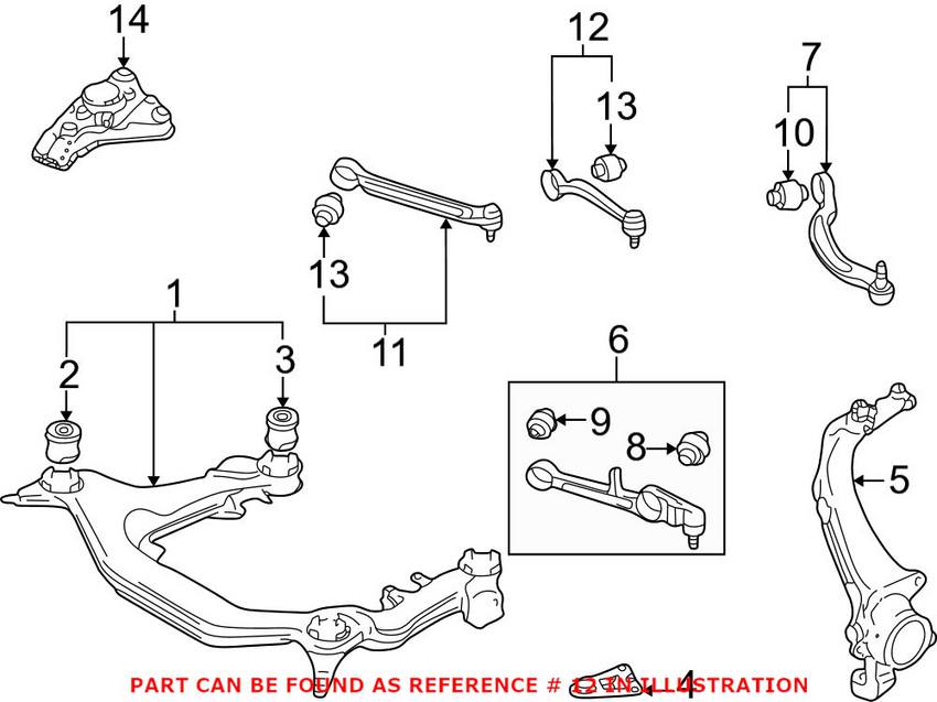 Audi VW Control Arm - Front Passenger Side Upper Rearward 8E0407510P