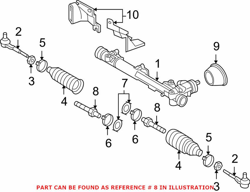 Audi Tie Rod - Front Inner 8E0422821C