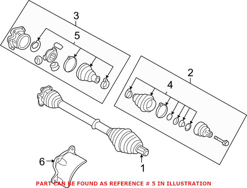 Audi CV Joint Boot Kit - Front Inner 8E0498201B