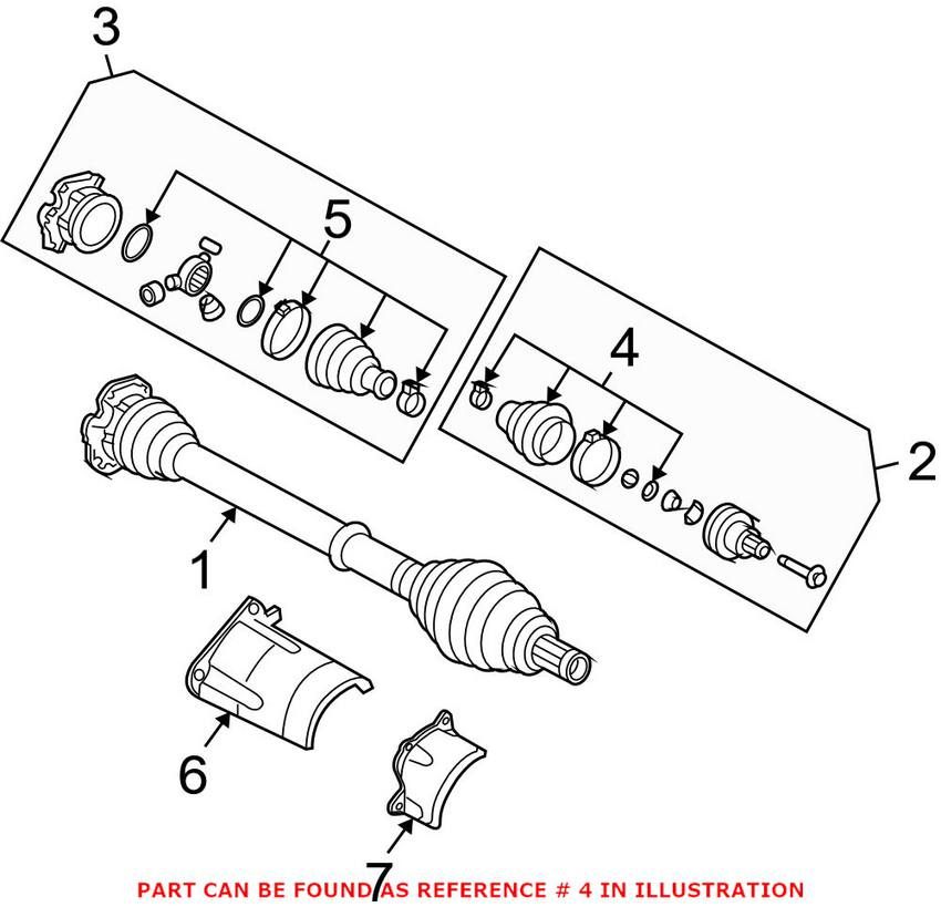 Audi CV Joint Boot Kit - Front Outer 8E0498203C