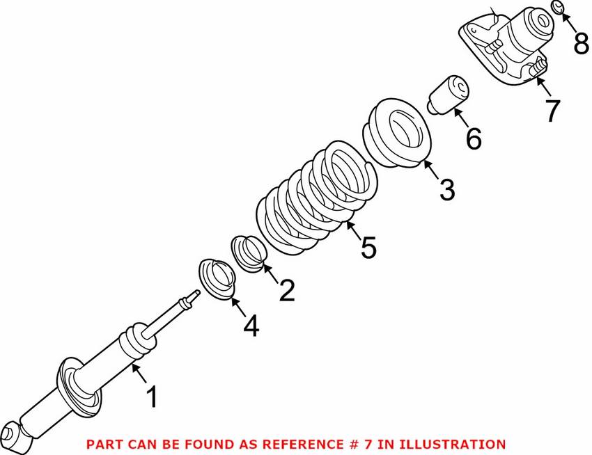 Audi VW Shock Mount - Rear 8E0512121E