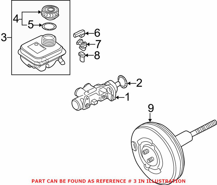 Audi Brake Fluid Reservoir 8E0611301G