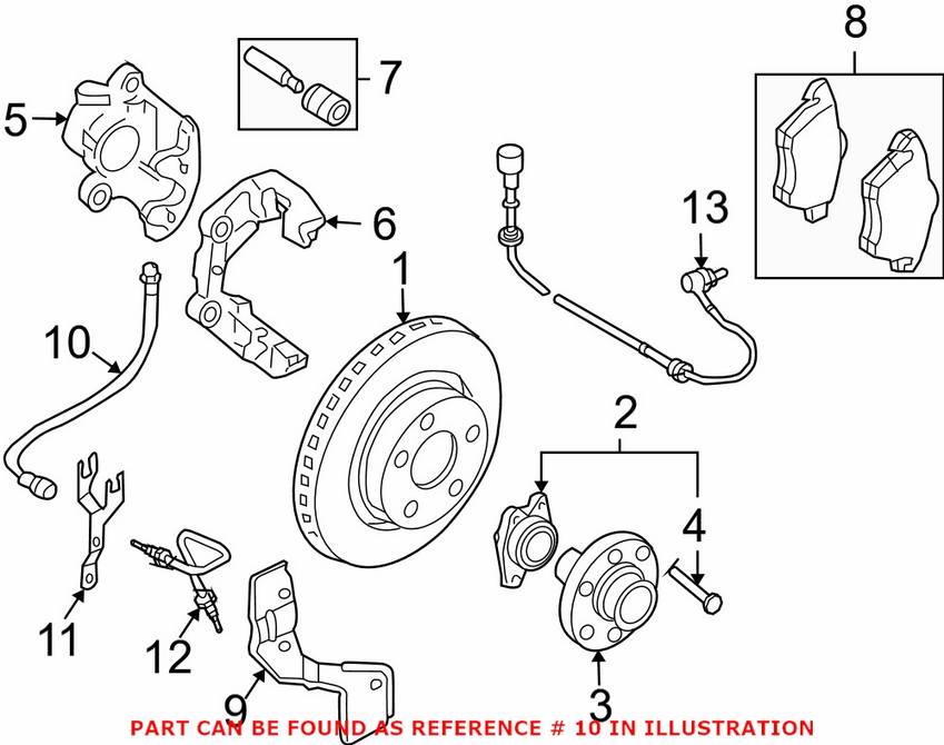 Audi Brake Hose - Front 8E0611707G