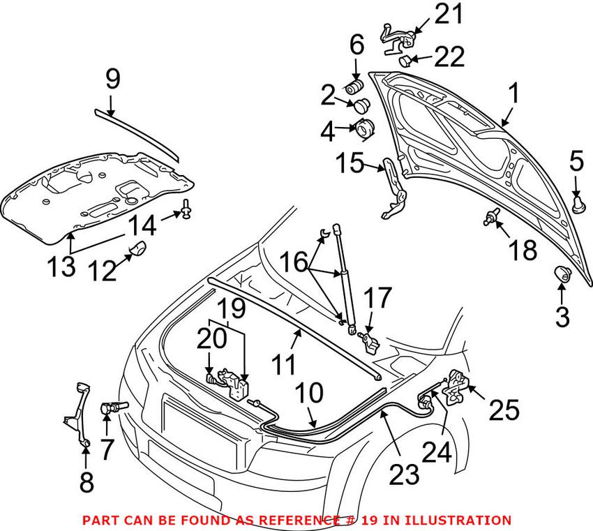 Audi Hood Lock (w/ Microswitch) 8E0823509D