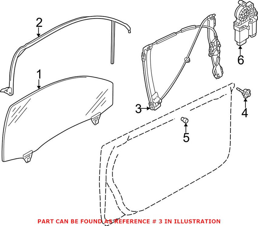 Audi Window Regulator - Front Driver Side 8E0837461C