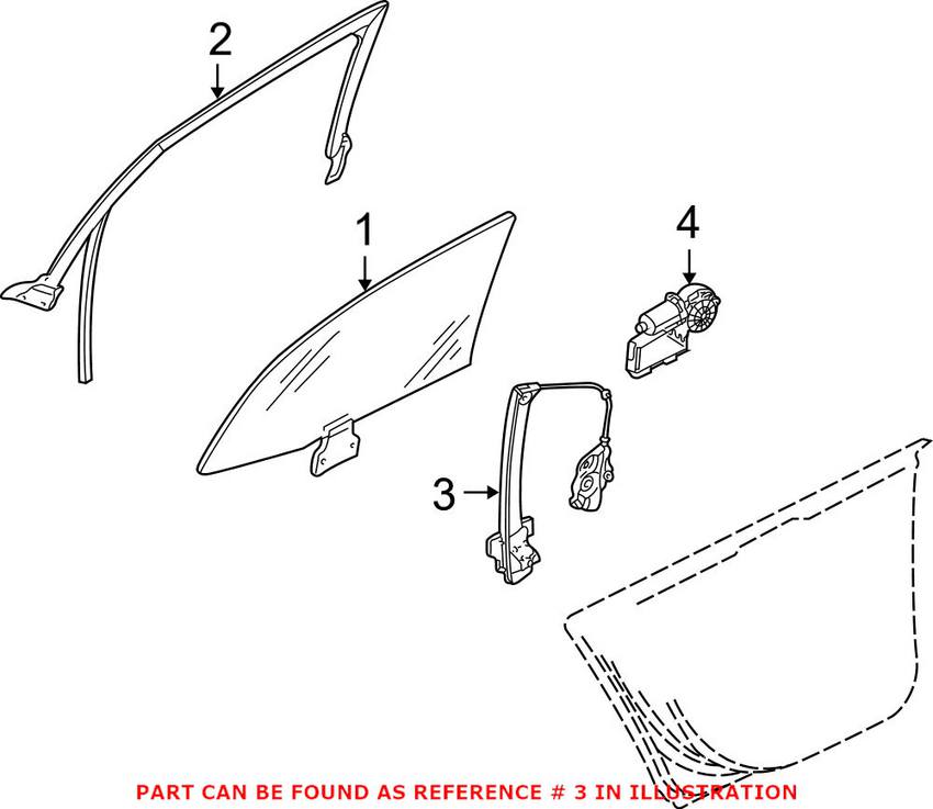 Audi Window Regulator - Rear Driver Side 8E0839461C