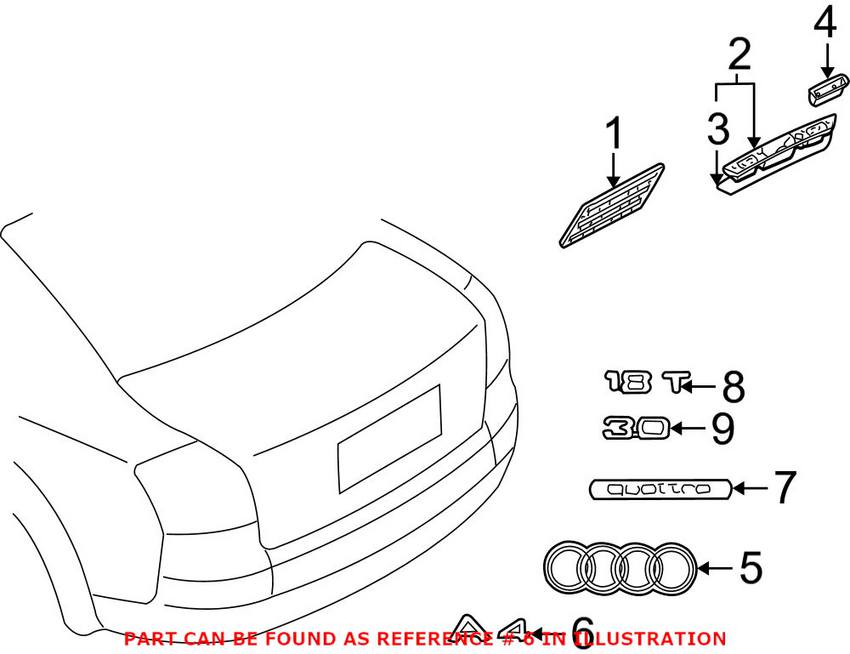 Audi Emblem - Rear (A4) 8E08537412ZZ