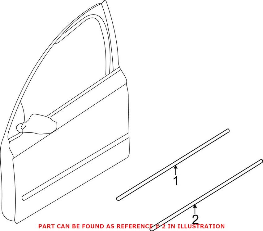 Door Molding - Front Passenger Side (Gray)