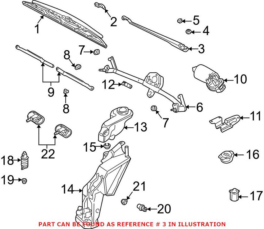 Audi Windshield Wiper Arm - Passenger Side 8E1955408A