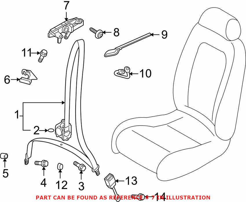 Seat Belt Pretensioner Front Passenger Side Genuine Vw Audi 8f0857760