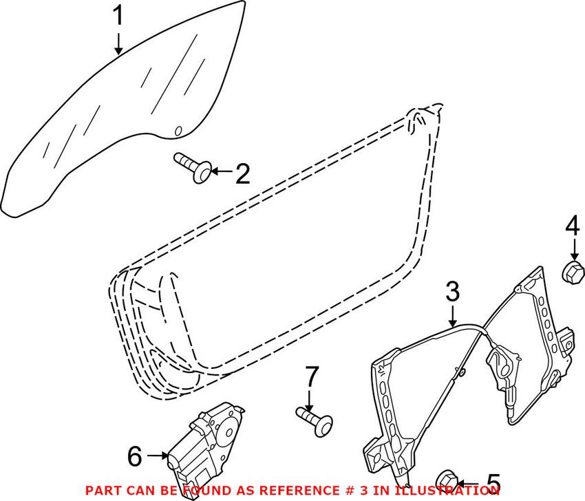 Audi Window Regulator - Front Passenger Side 8J0837462E