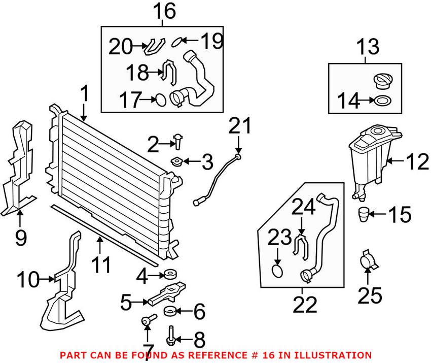 Audi Engine Coolant Hose - Upper Radiator 8K0121101M