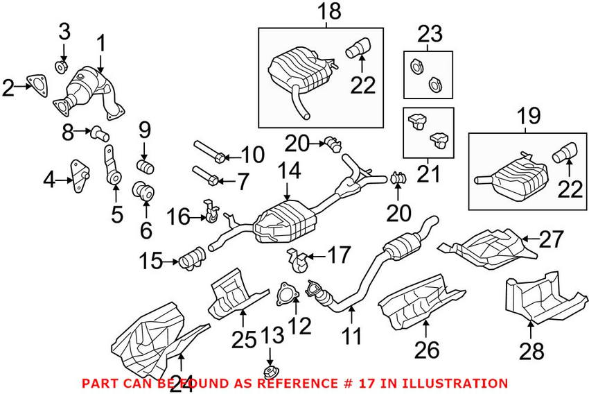 Audi Exhaust System Hanger Bracket 8K0253144F