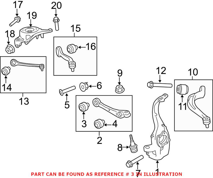 Audi Suspension Control Arm Bushing - Front Lower Forward 8K0407182C