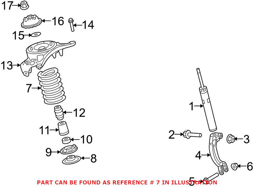 Audi Coil Spring - Front 8K0411105DG