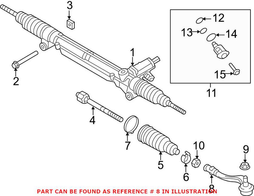 Audi Tie Rod End - Front Driver Side Outer 8K0422817B