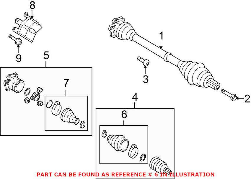 Audi CV Joint Boot Kit - Front Outer 8K0498203