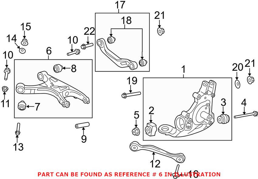 Audi Suspension Control Arm - Rear Driver Side 8K0505311J