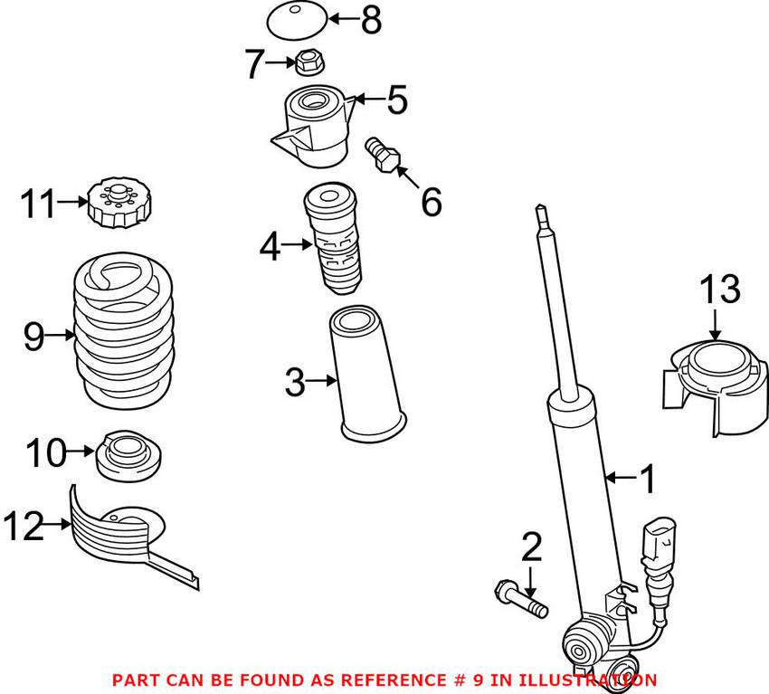 Audi Coil Spring - Rear 8K0511115DJ