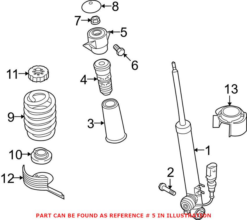 Audi Strut Mount - Rear 8K0513353E