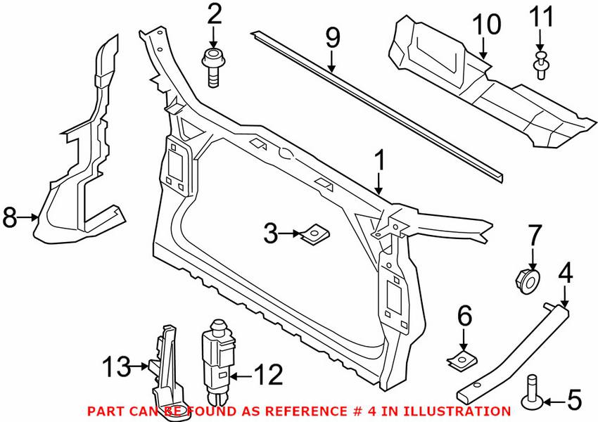 Audi Radiator Mount Bracket - Driver Side Lower 8K0805527A